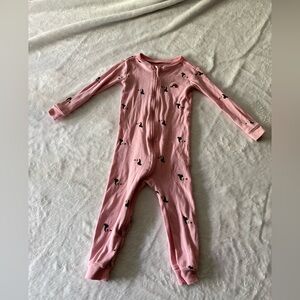 Pekkle Baby Girl Toucan Print Rainbow Pink One Piece Zippy Sleeper 18 Mths